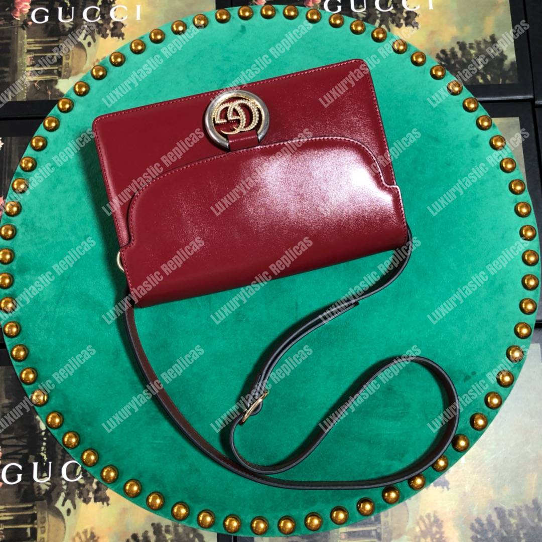 G*u*i small leather shoulder bag red