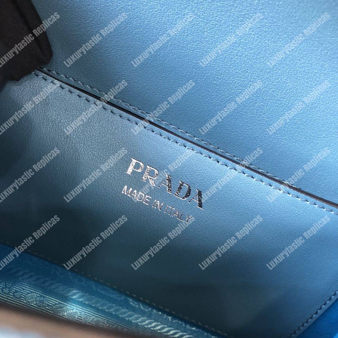 Pra*a monochrome saffiano leather bag light blue