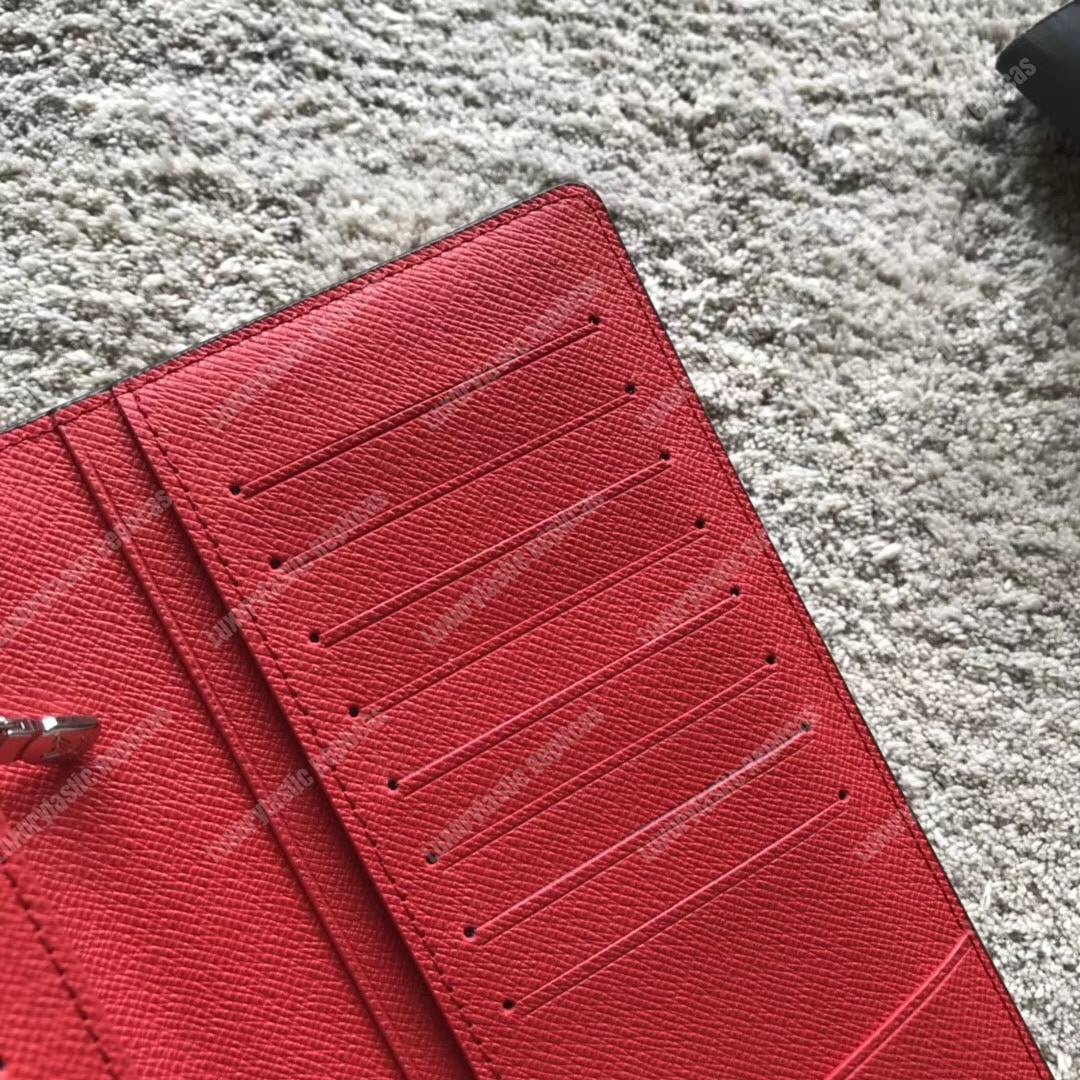 LV Brazza Wallet Epi Leather Hexagon Red