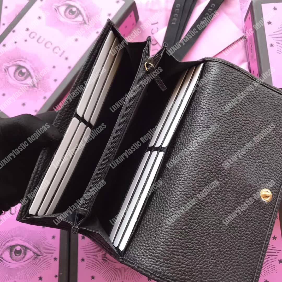 G*u*i leather wallet with bosco in black