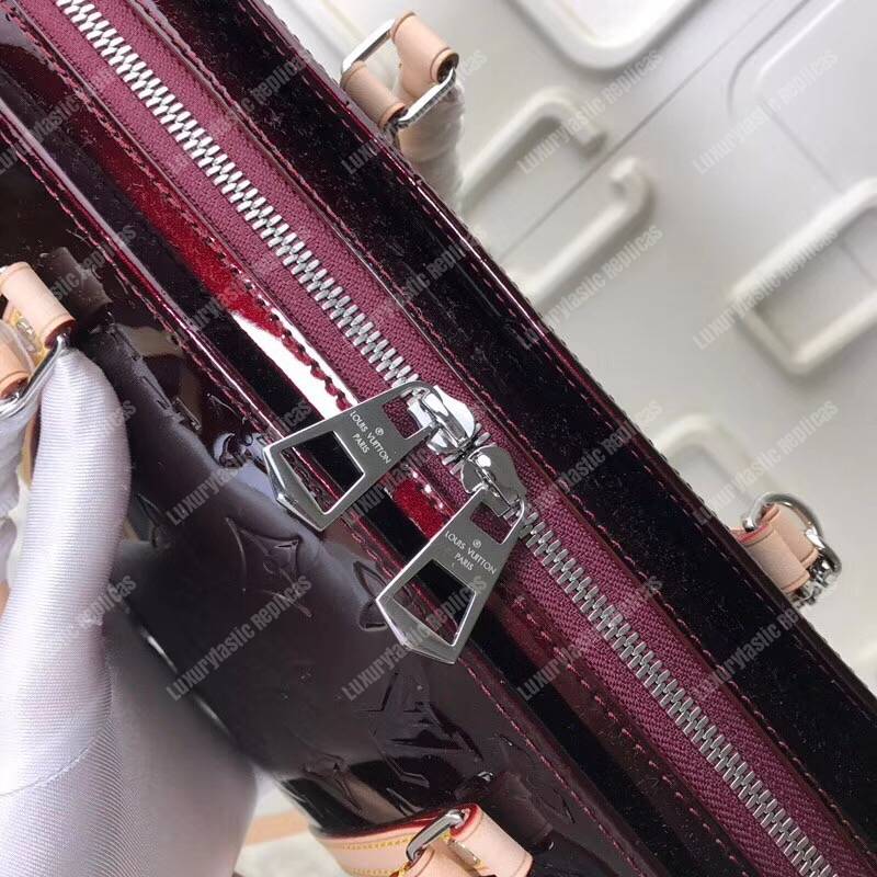 LV Monogram Vernis Neo Triangle Bag Amarante
