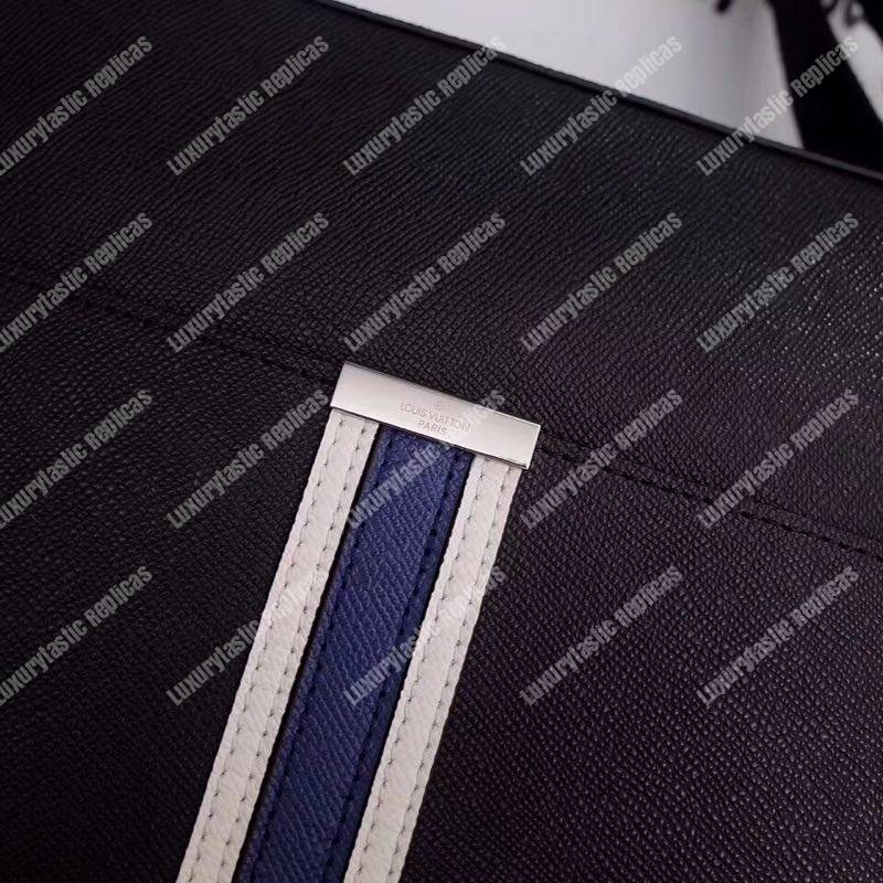 LV Anton Messenger PM Taiga Leather Ardoise Blue