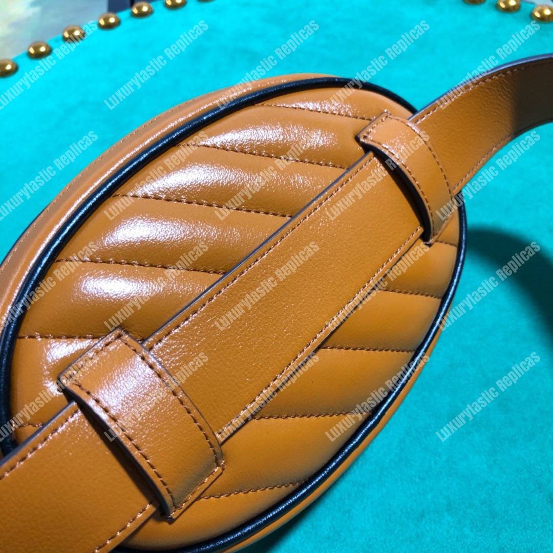 G*u*i gg marmont cognac matelassé leather belt bag