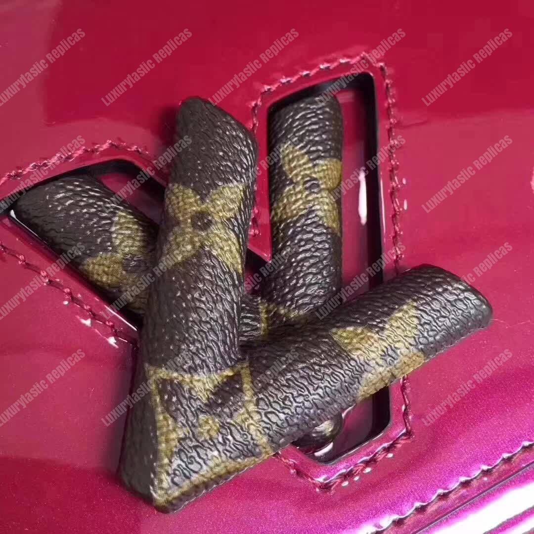 LV Twist PM Monogram Vernis Leather Magenta