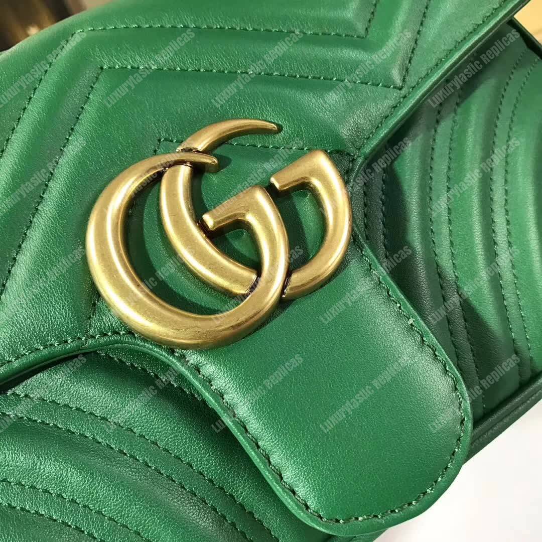 G*u*i gg marmont matelassé mini bag emerald green