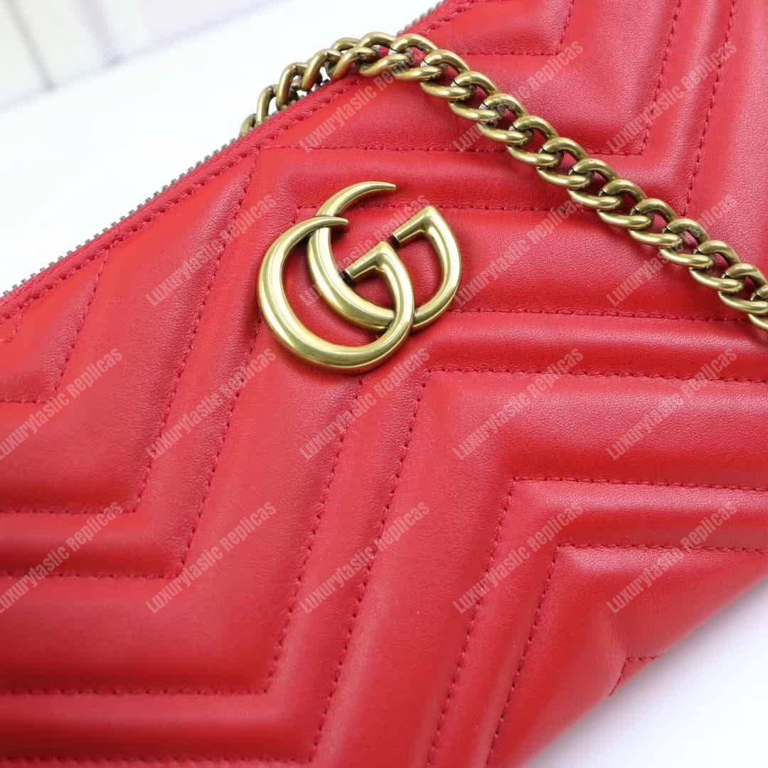 G*u*i gg marmont mini chain bag hibiscus red