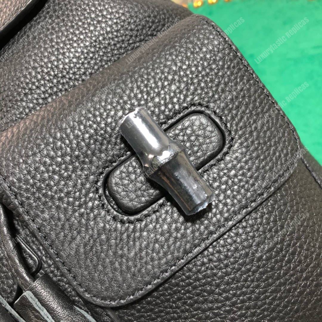 G*u*i leather bamboo tassel backpack black