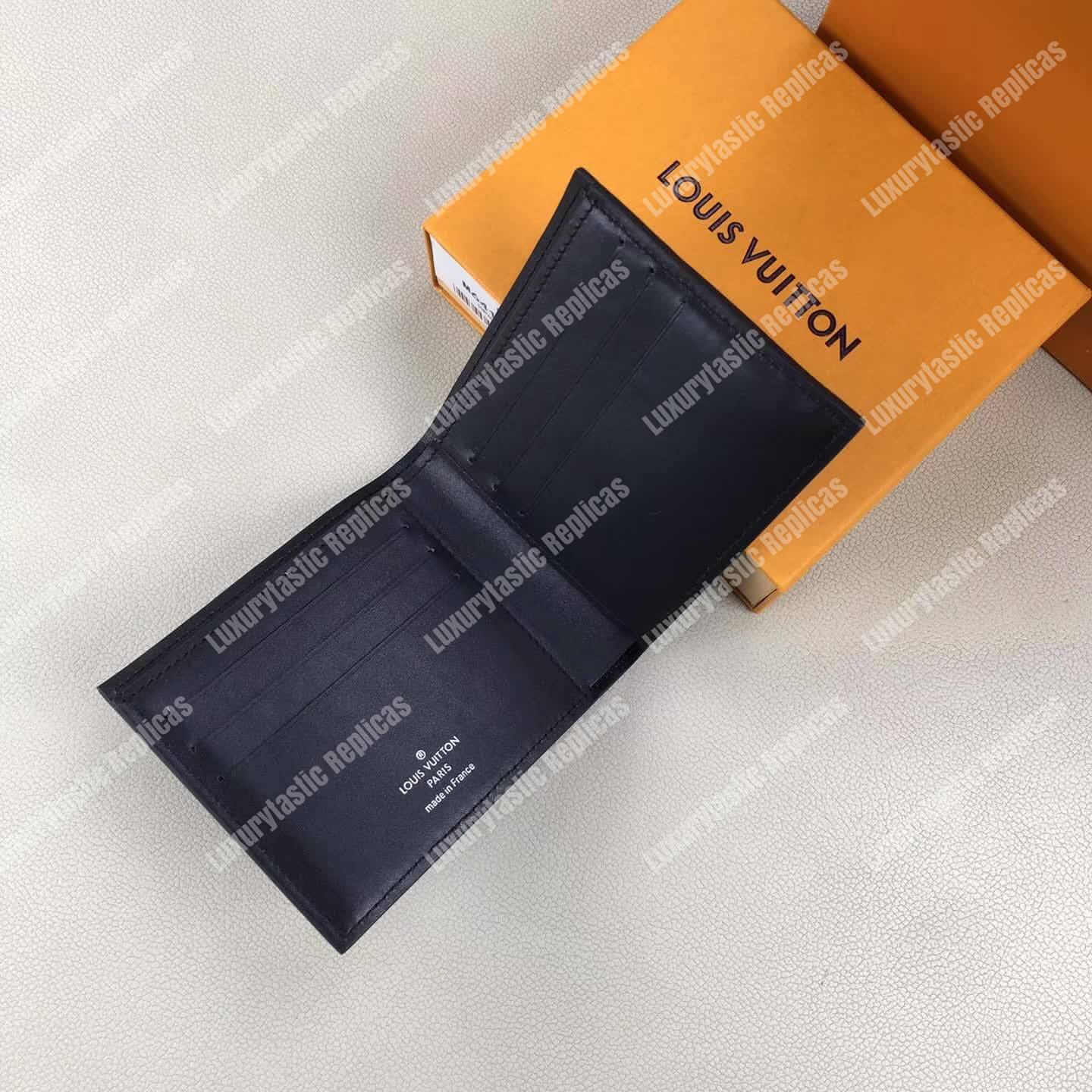 LV Compact Wallet Utah Leather Bleu Marine