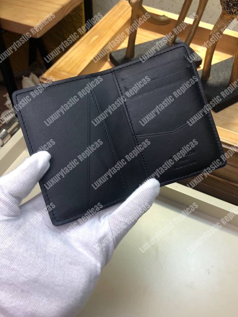 LV Pocket Organizer Taurillon Leather Noir