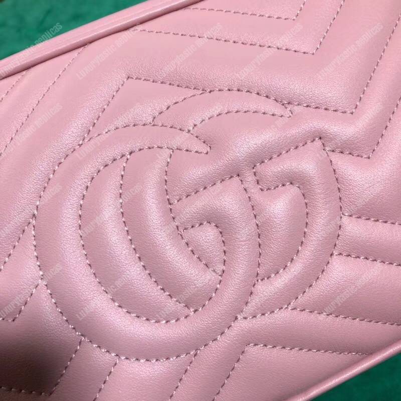 G*u*i gg marmont small matelassé shoulder bag pink