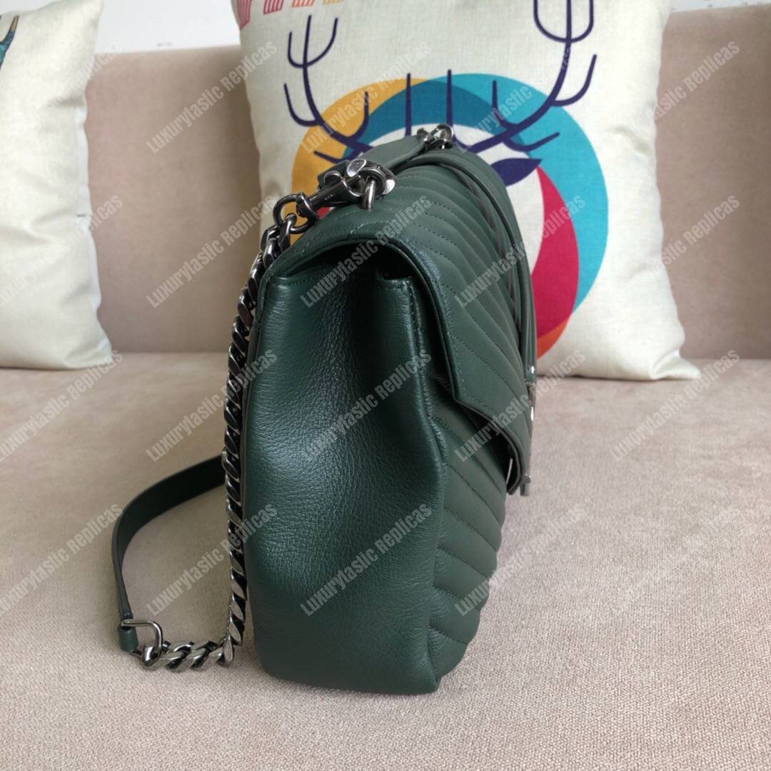 Saint Laurent Large College In Dark Green