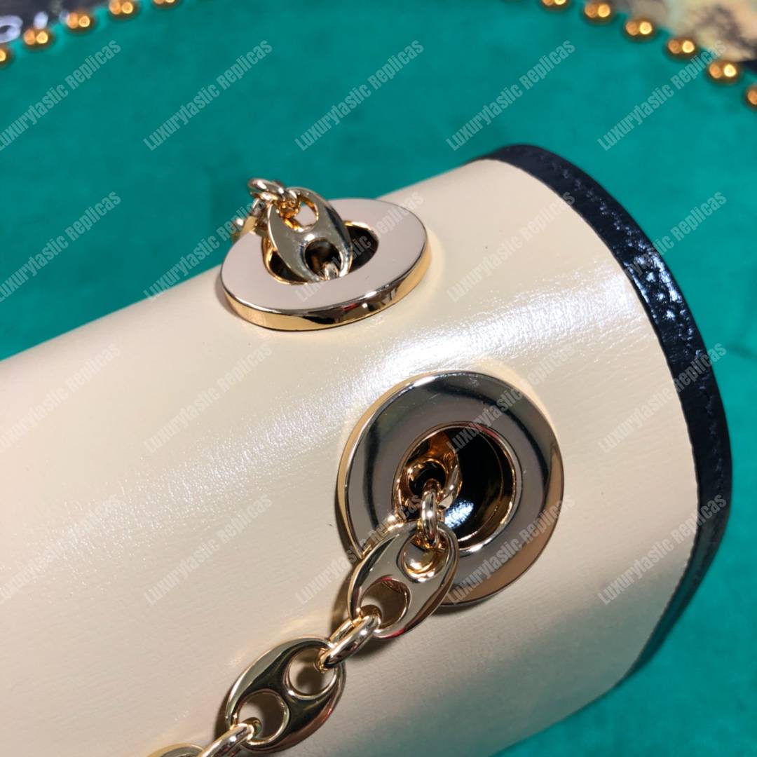 G*u*i leather small shoulder bag beige