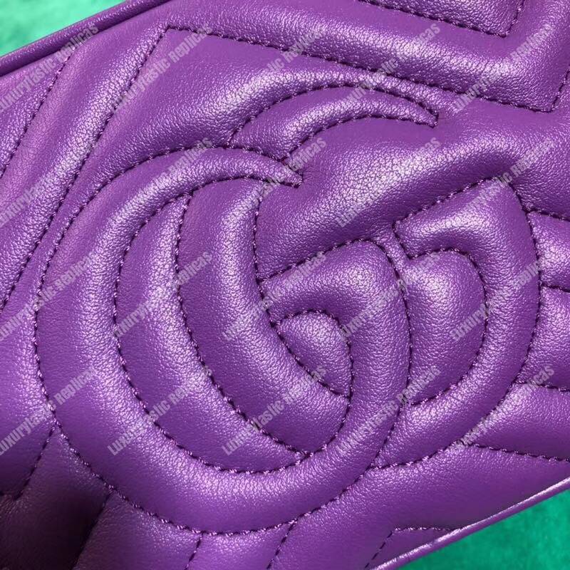 G*u*i gg marmont matelassé mini bag purple