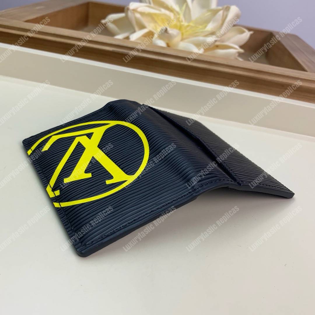 LV Pocket Organizer Epi Leather Yellow Initials