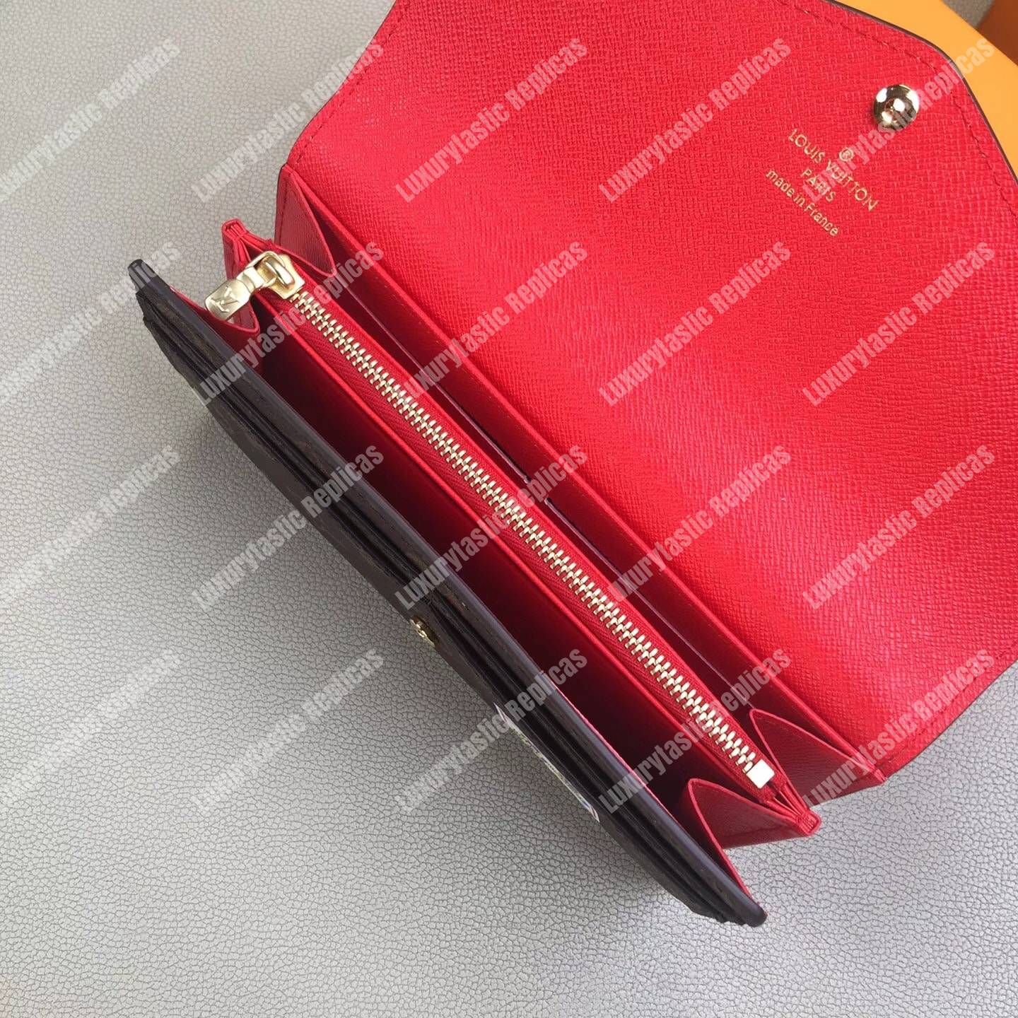 LV Sarah Wallet My LV World Tour Monogram Red