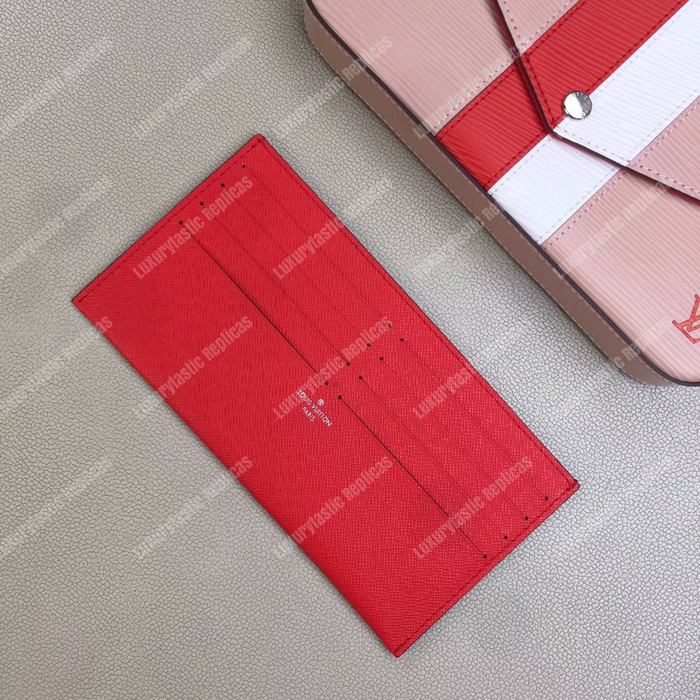 LV Pochette Felicie Epi Leather Rose Ballerine