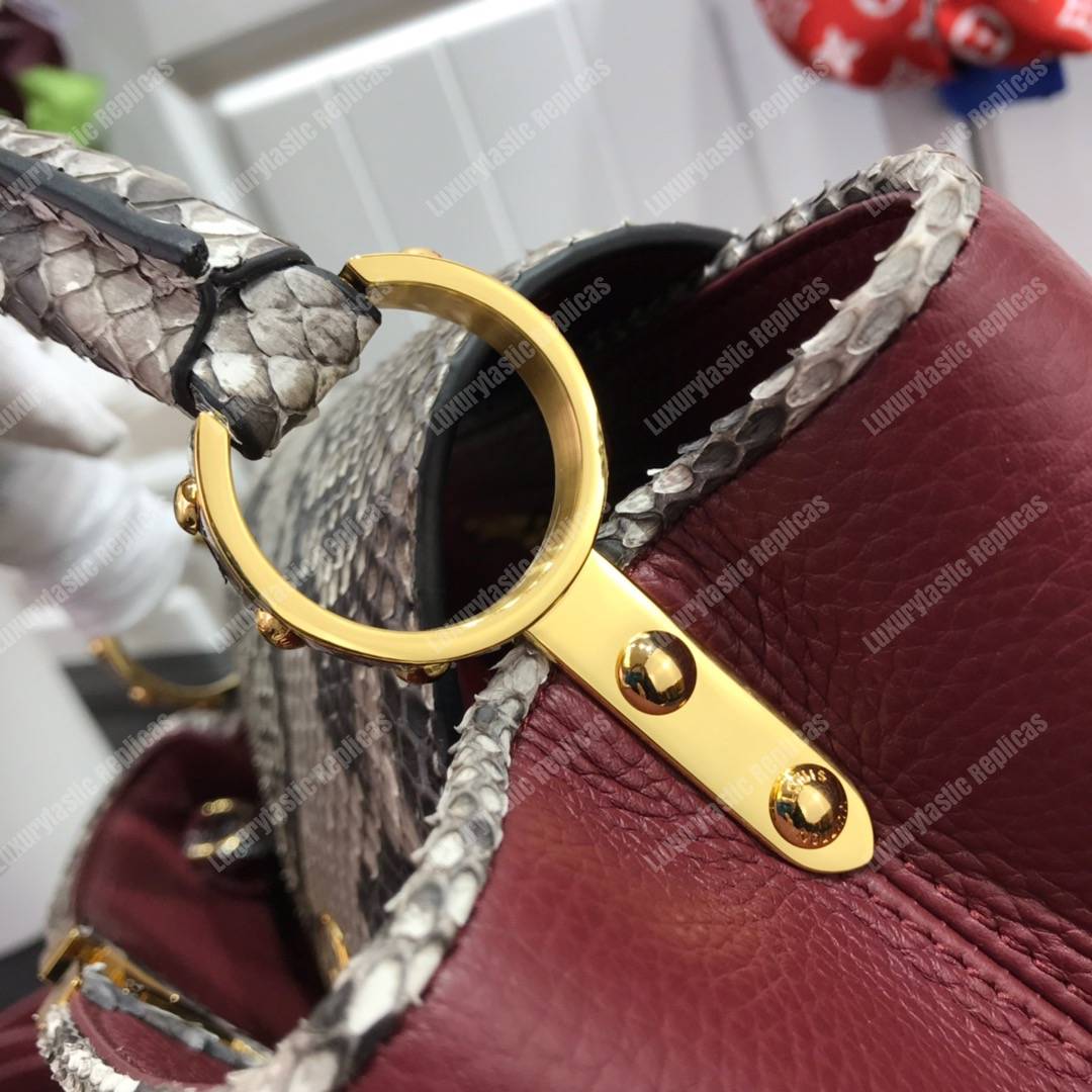 LV Capucines BB Taurillon Python Bordeaux