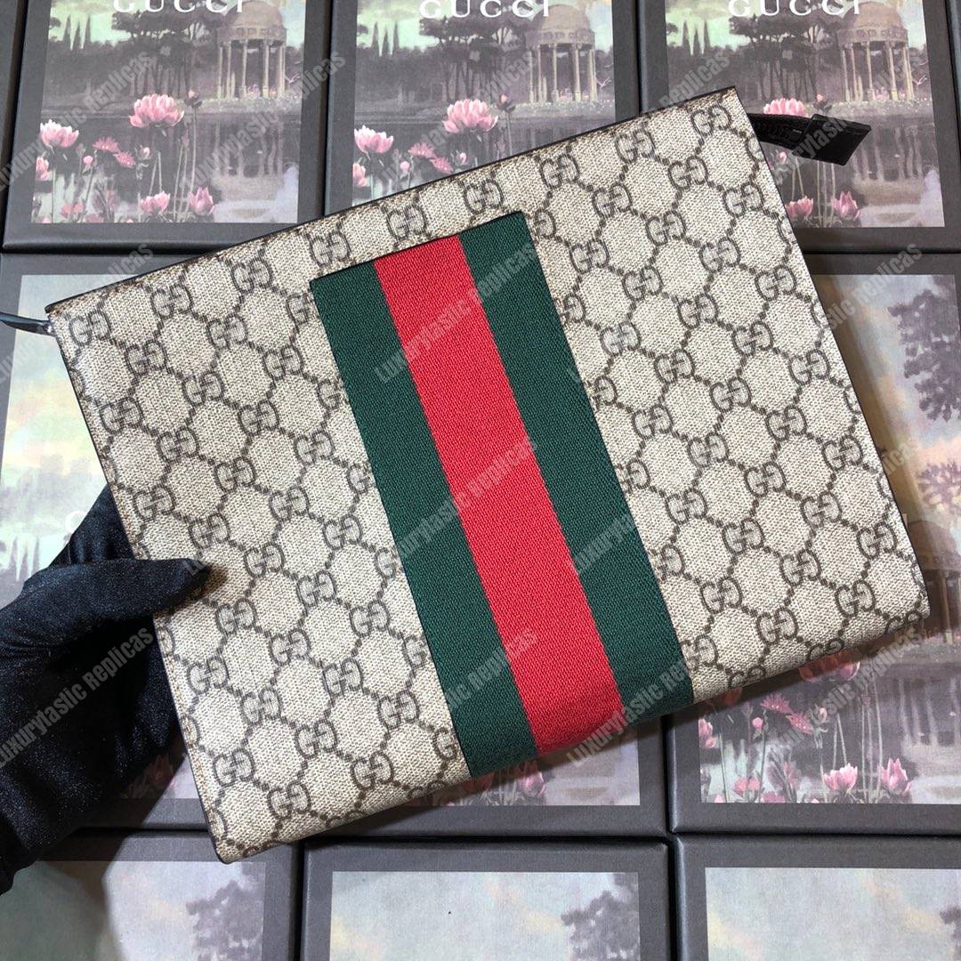 G*u*i gg sup*e web pouch beige/ebony