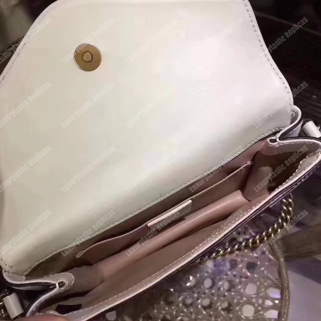 G*u*i broadway leather mini bag white