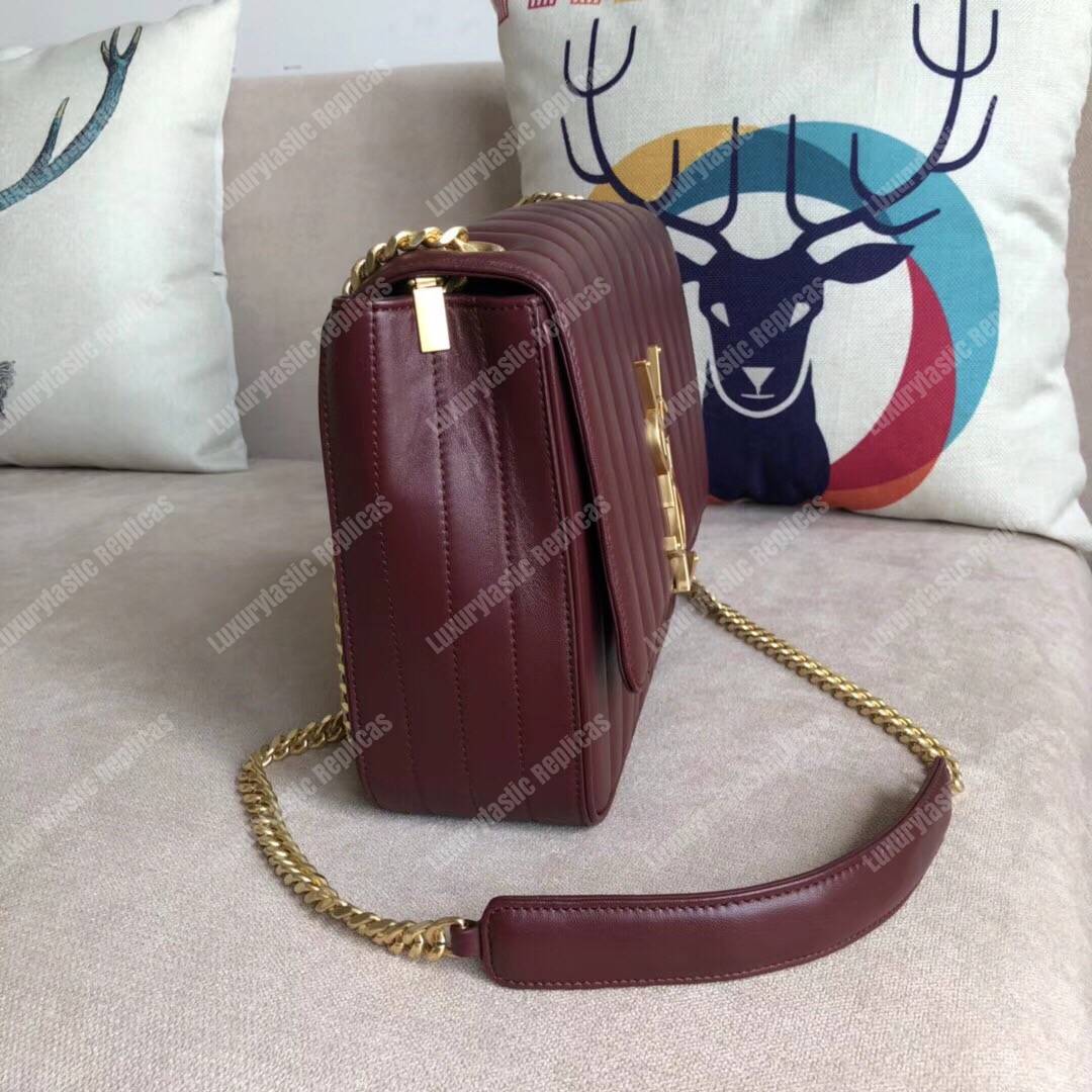 Saint Laurent Vicky Large Dark Red