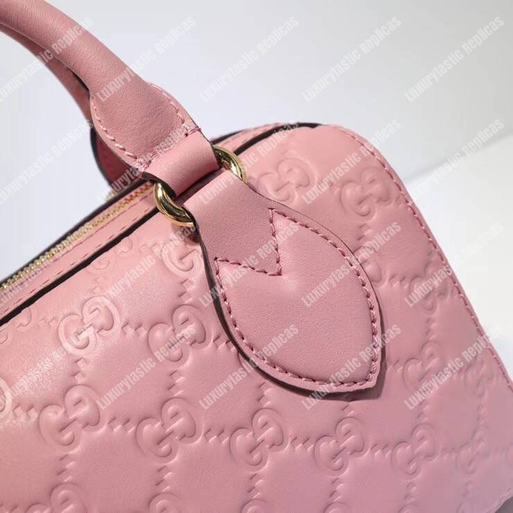 G*u*i signature small top handle bag light pink