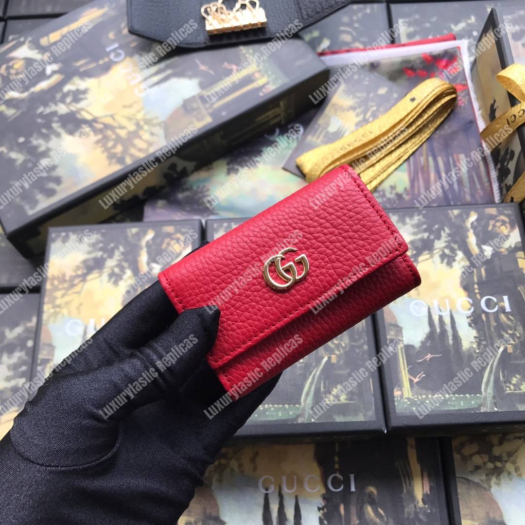 G*u*i gg marmont leather key case red