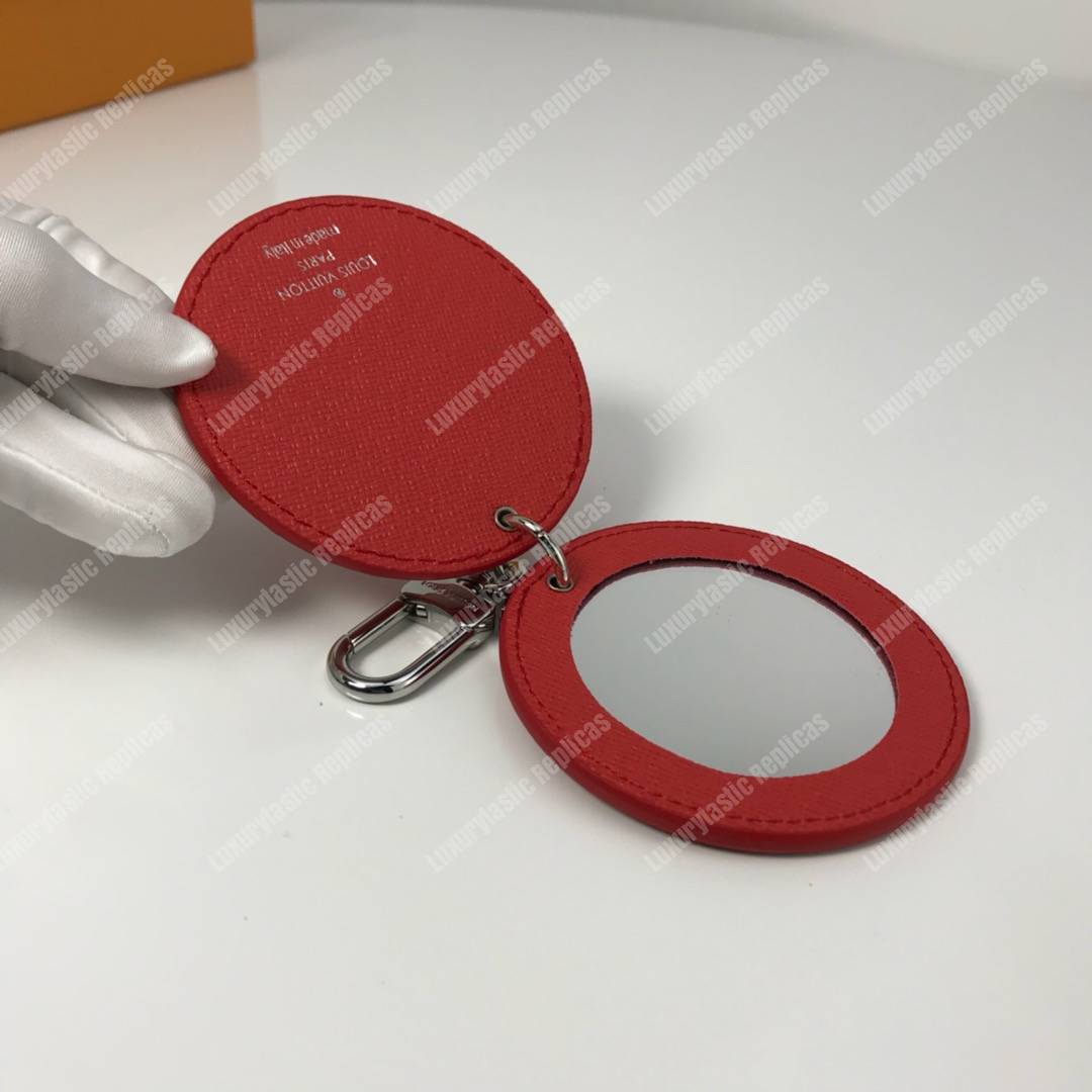 LV Mirror Bag Charm & Key Holder Epi Leather Red