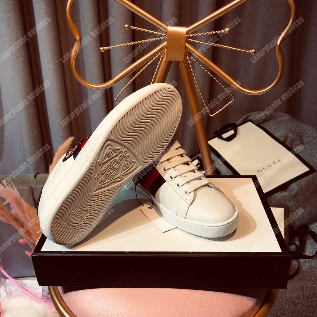 G*u*i ace embroidered bosco/orso sneaker white