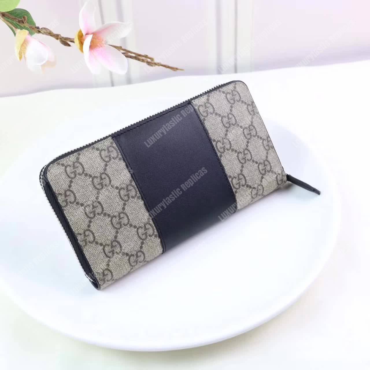 G*u*i gg sup*e zip around wallet beige/ebony