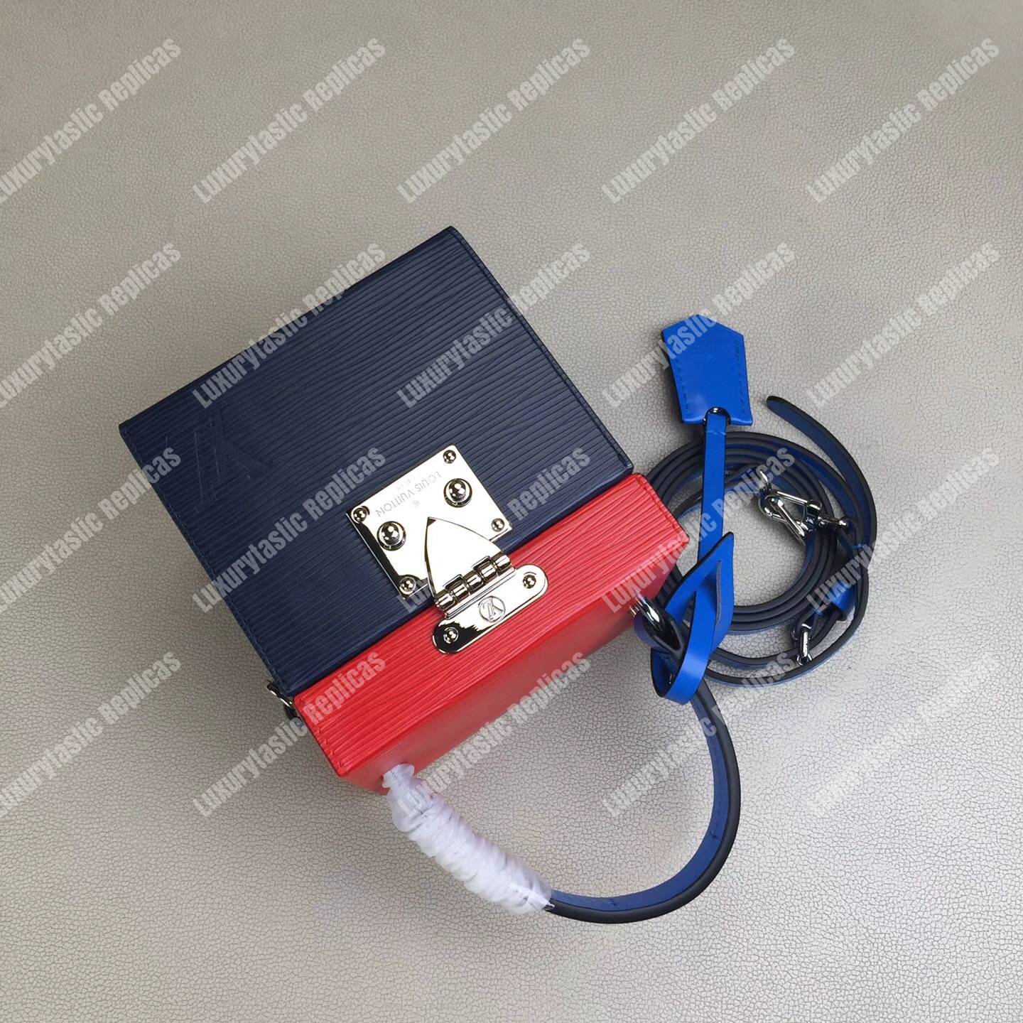 LV Bleecker Box Epi Leather Indigo Coquelicot