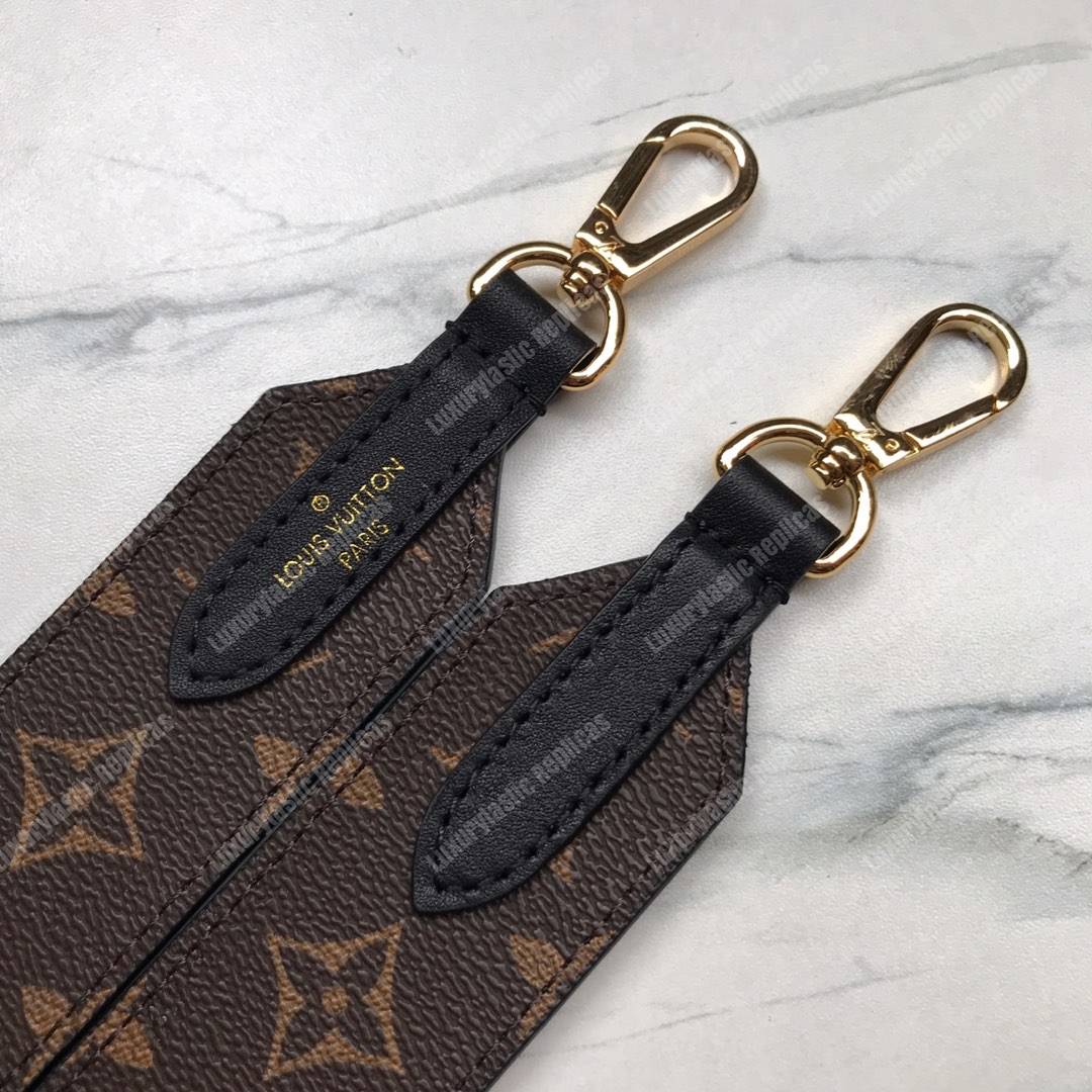 LV Bandouliere Monogram Black Lettering Strap