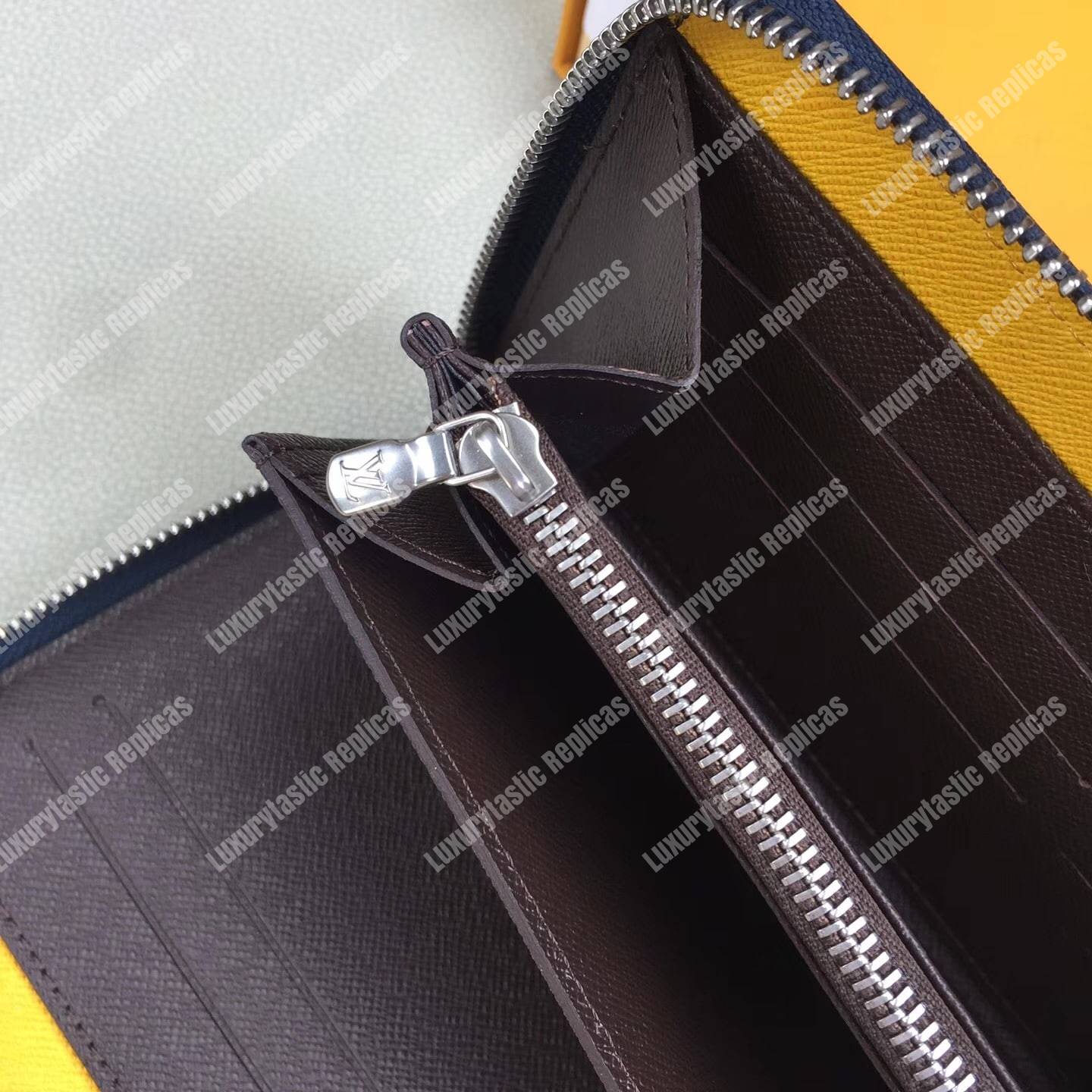 LV Zippy Organizer Epi Leather Blue and Gray