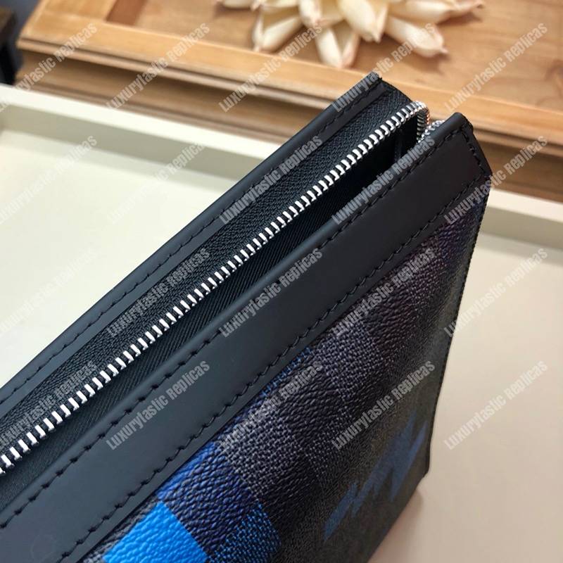 LV Pochette Voyage MM Damier Graphite Pixel Blue