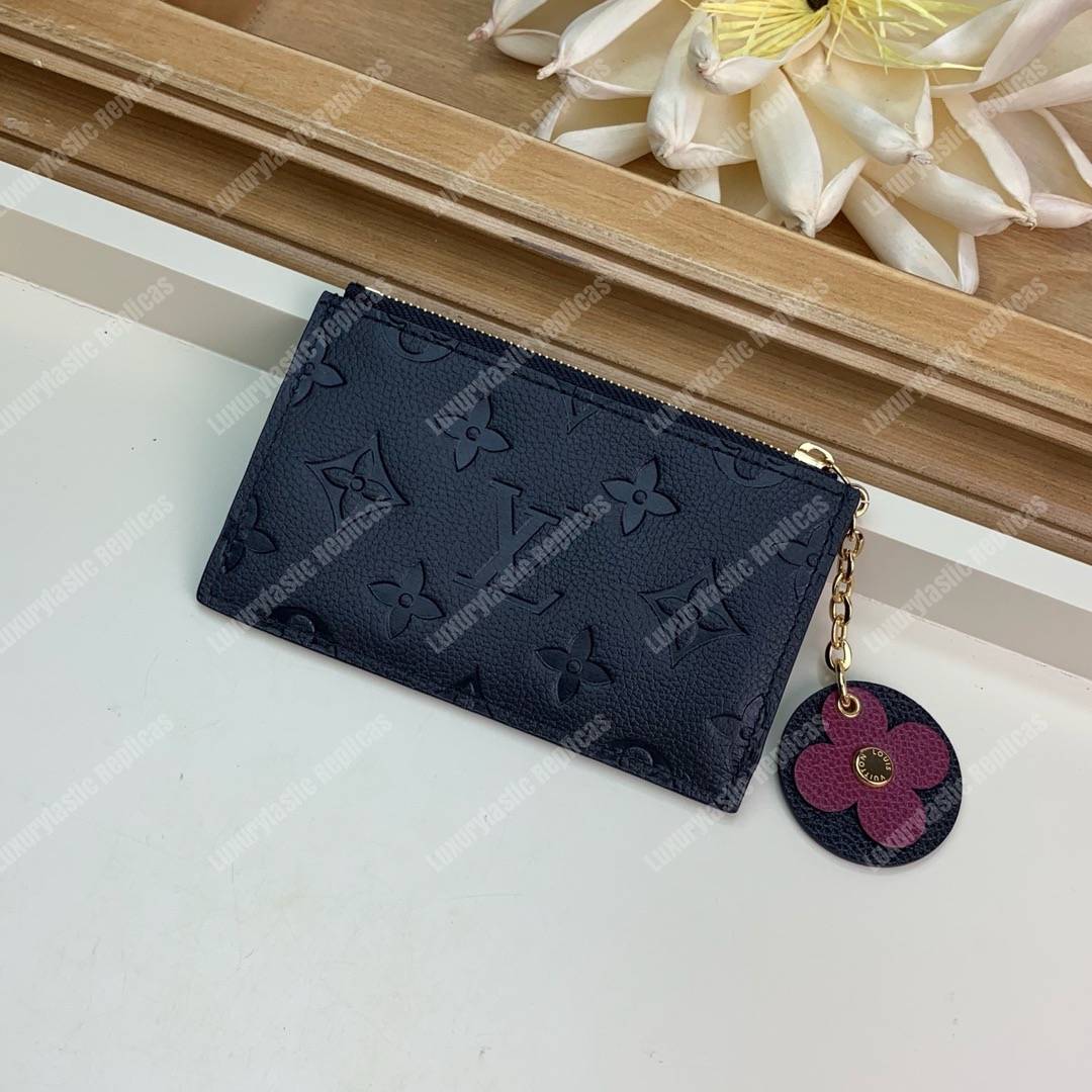 LV Zipped Card Holder Monogram Navy Purple