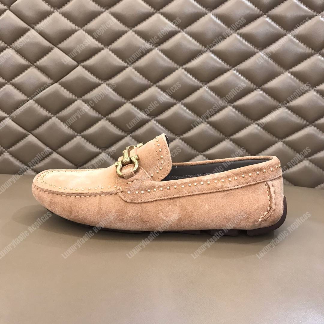 Salvatore Ferragamo Gancini Driving Shoe Baige