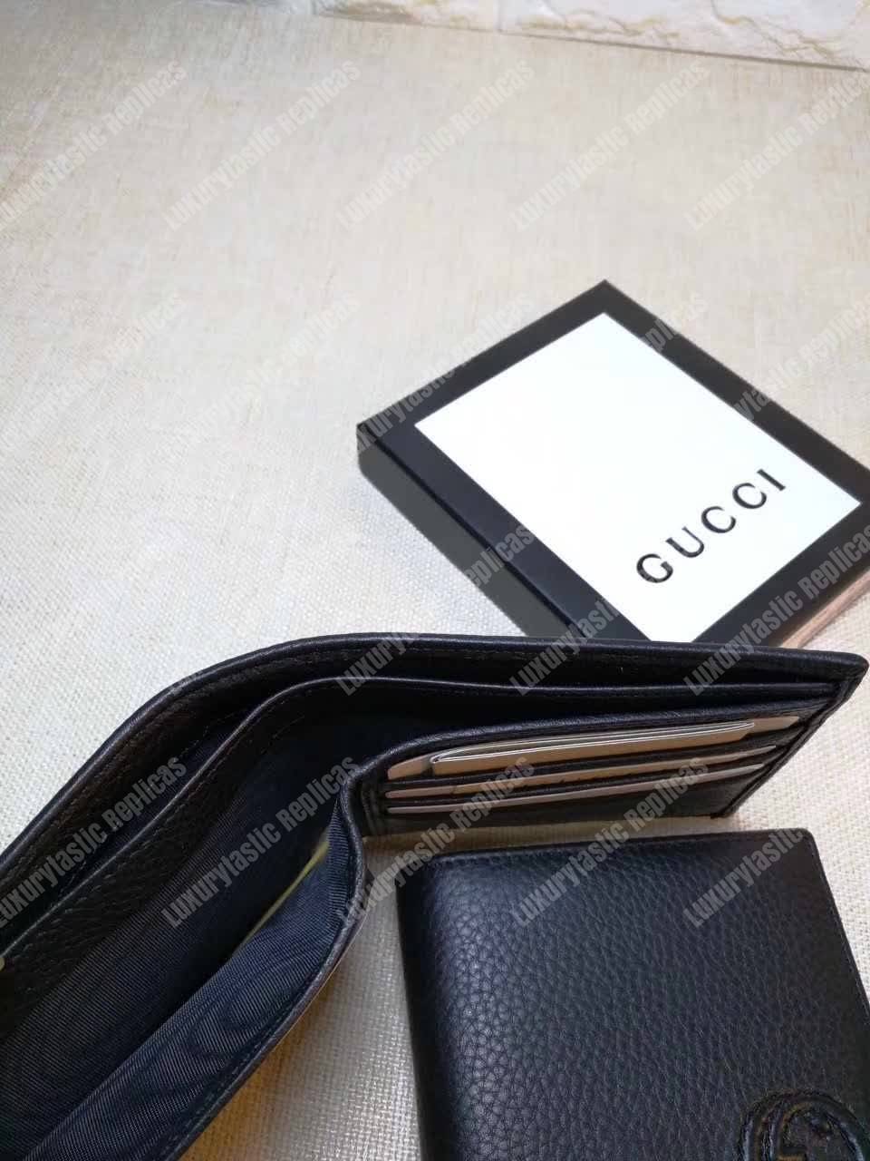 G*u*i soho leather bi-fold wallet black