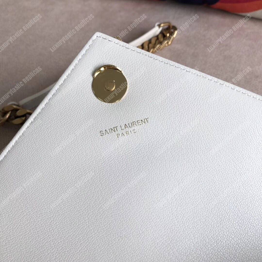 Saint Laurent Medium College Bag In Dove White