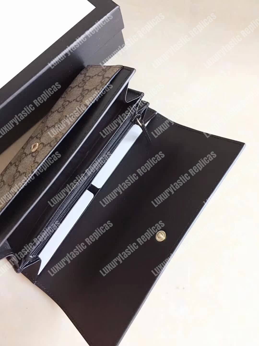 G*u*i gg sup*e bees wallet beige/ebony