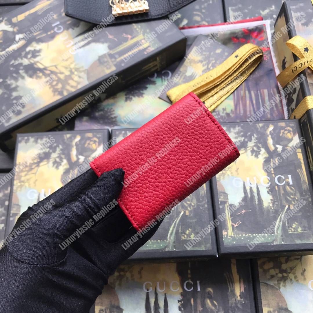 G*u*i gg marmont leather key case red