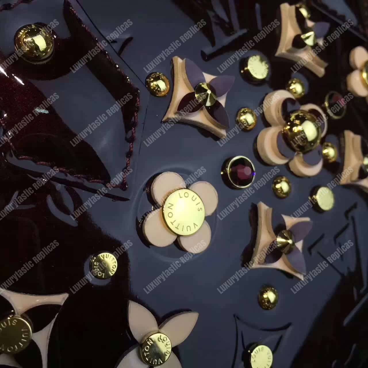 LV Alma BB Tote Bag Monogram Vernis Amarante