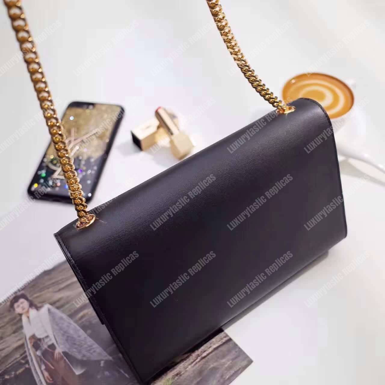 Saint Laurent Kate Medium With Tassel In Smooth Leather Black