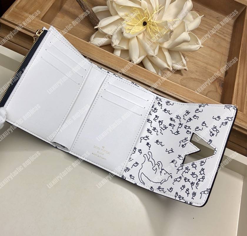 LV Twist Compact Wallet Catogram Dogs and Cats Black White