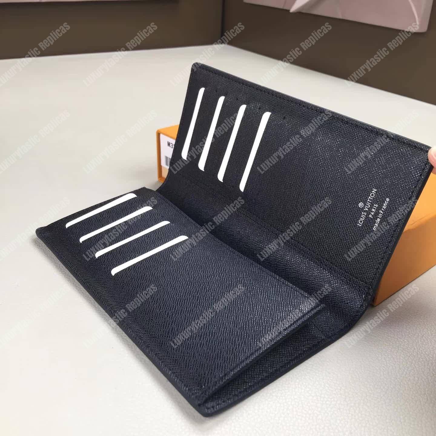 LV Brazza Wallet Taiga Leather Noir