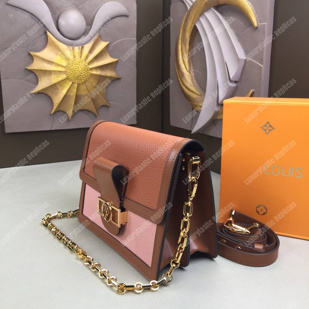 LV Mini Dauphine Taurillon Leather Bruni / Strawberry Milk