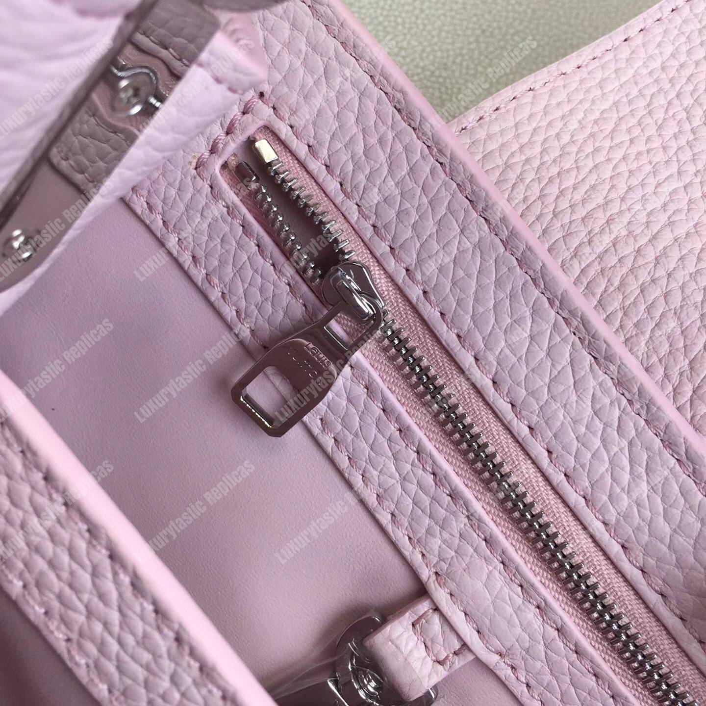 LV Capucines BB Taurillon Leather Rose Ballerine