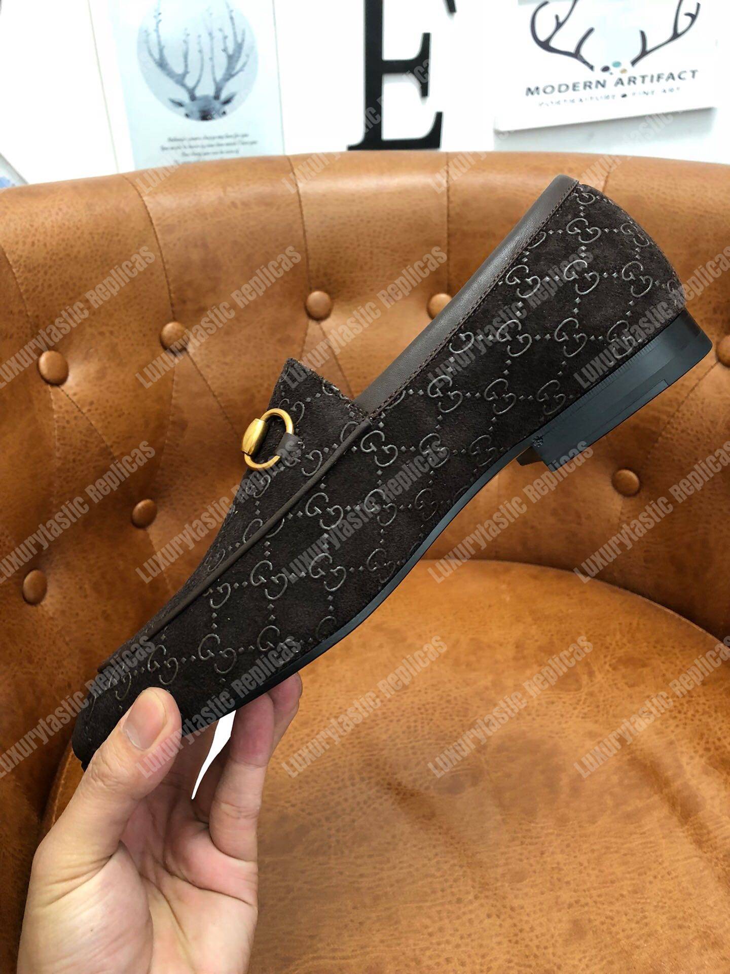 G*u*i jordaan gg velvet loafer brown