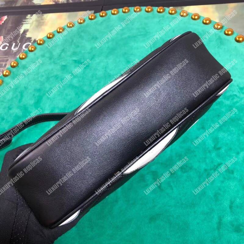 G*u*i gg marmont small matelassé shoulder bag black and white