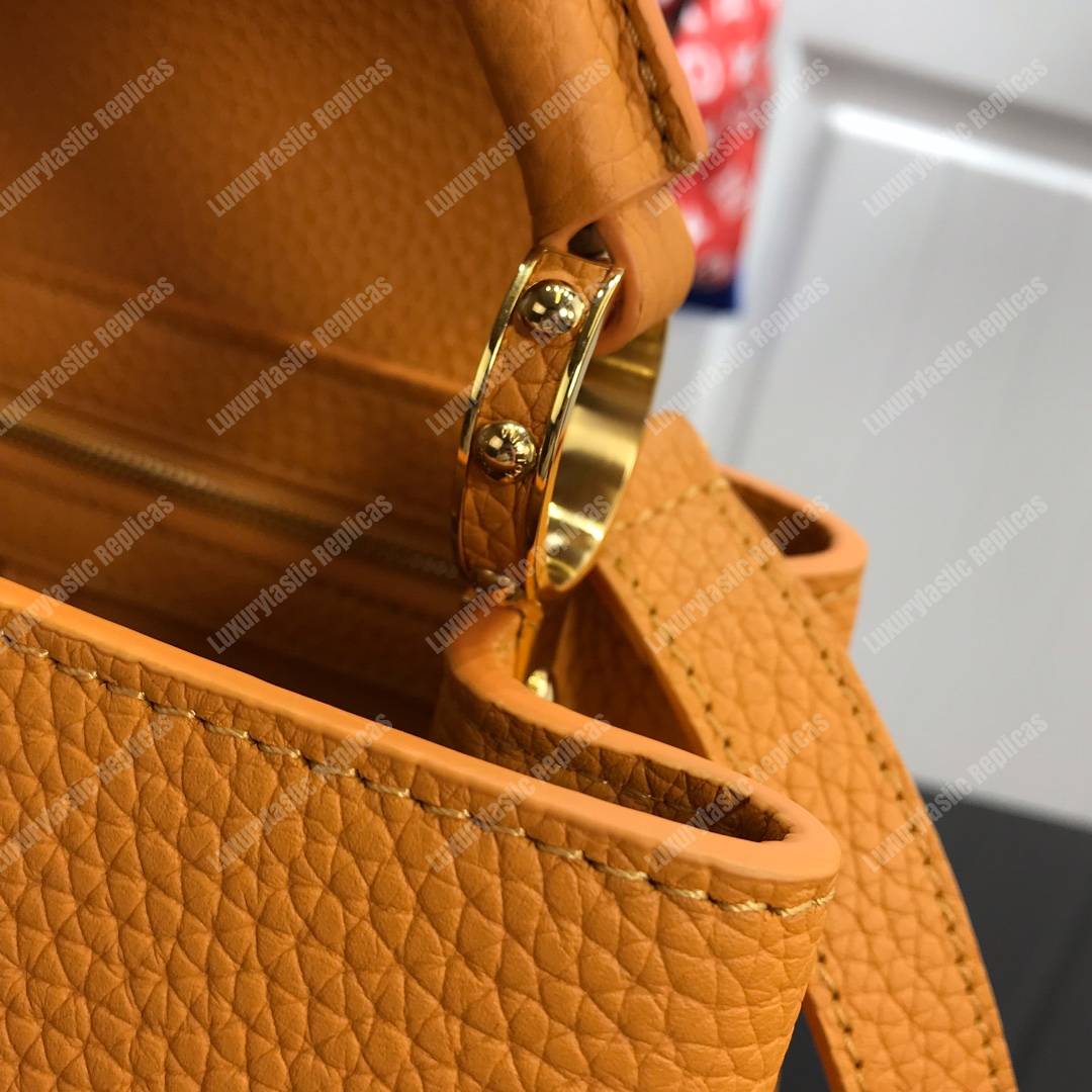 LV Capucines BB Taurillon Leather Ocre