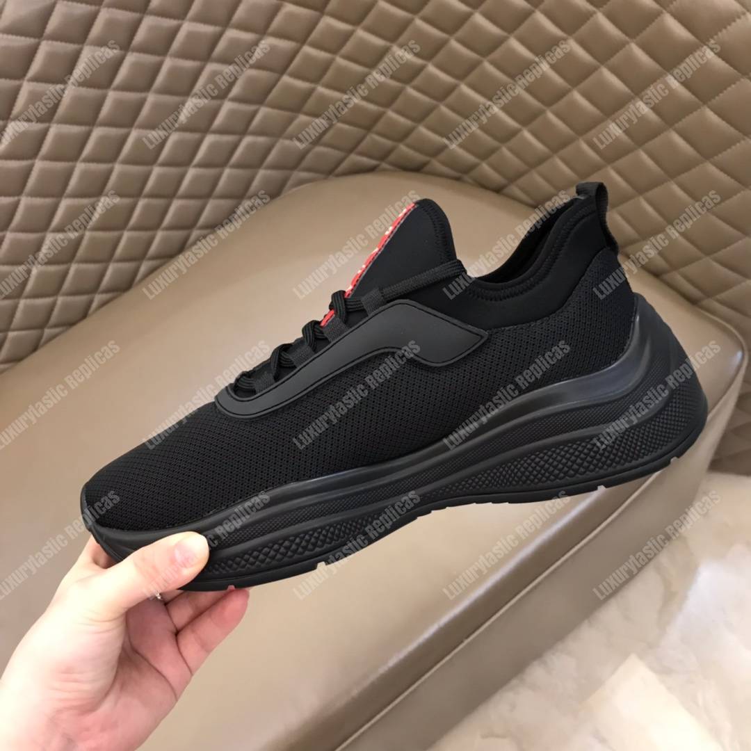 Pra*a mesh and neoprene sneakers full black