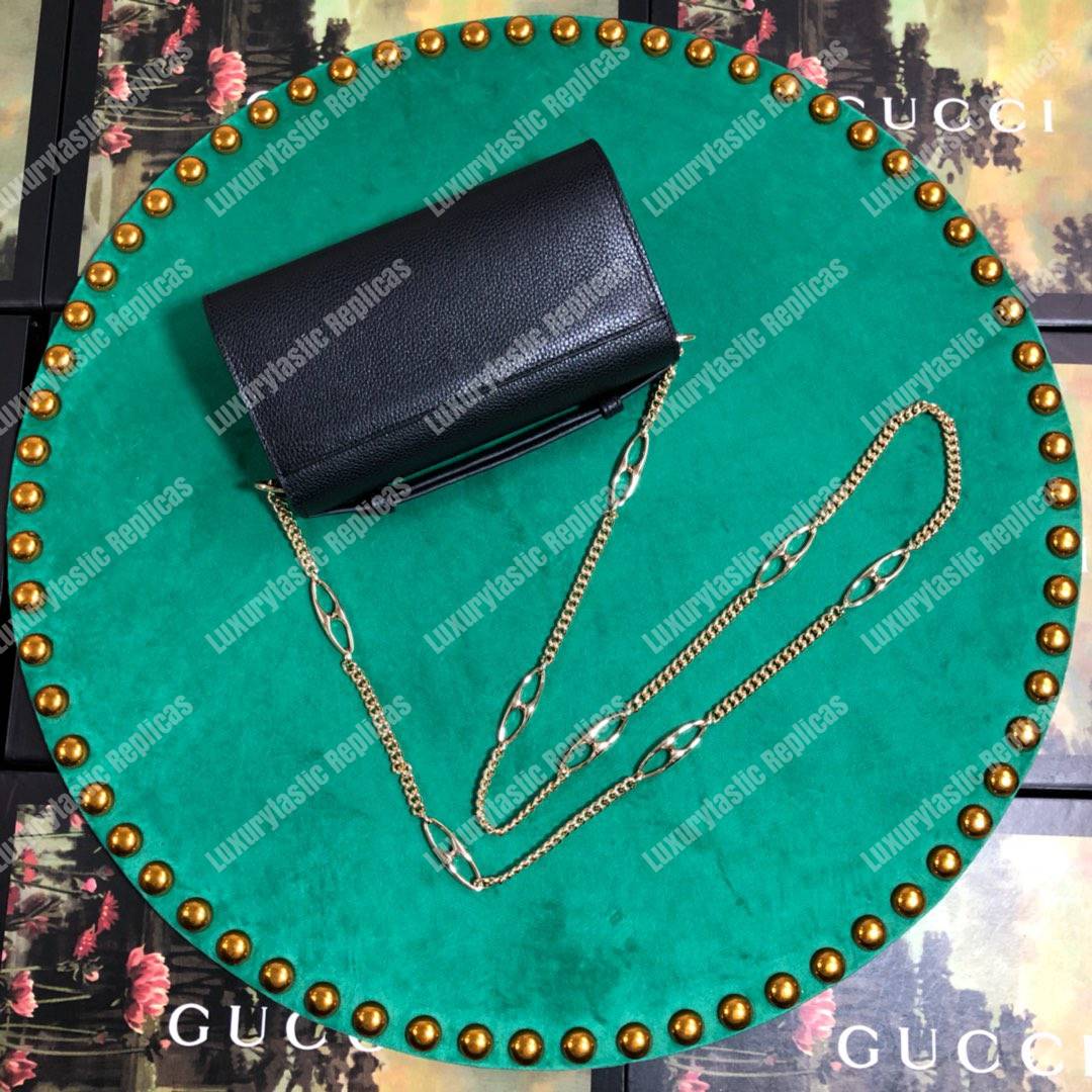 G*u*i zumi black smooth leather mini bag